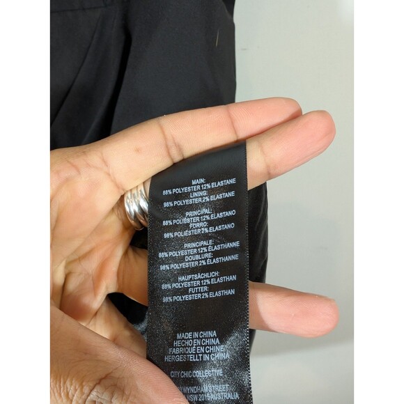 City Chic Women Black Sleeveless Ruffle Party Dress XL Cocktail Club Luxe Sexy - Picture 5 of 9